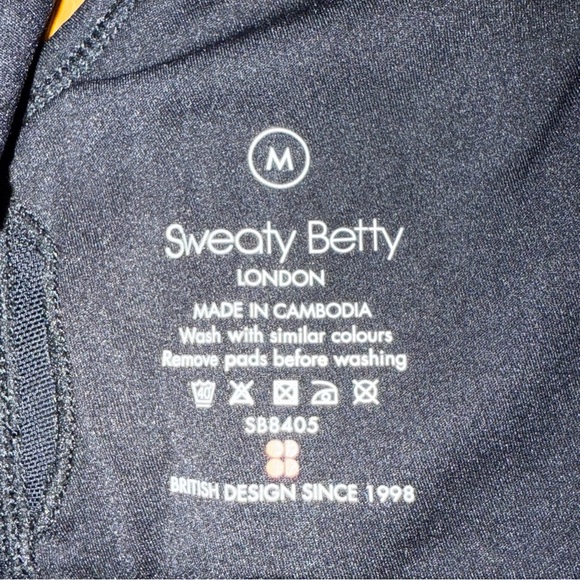 SWEATY BETTY Asymmetrical Sculpt Bralette Crop Top Black medium - Picture 4 of 4